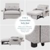 3 In 1 Pull Out Sofa Sleeper With Wing Table And USB Charge - Gray - Image 5