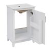 Modern Small Bathroom Vanity Cabinet With Ceramic Basin, Ample Storage, 1 Soft-Close Door - White - Image 16