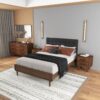 Logan - Mid-Century Modern Nightsd Bed Side Tables With 2 Drawers - Brown - Image 10