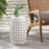 Lilac - Modern Side Table With Iron Cut Design - White - Image 5