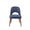 Dining Side Chair Upholstered Textured Fabric (Set of 2) - Navy - Image 4