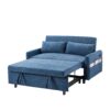 Pull Out Sleep Sofa Bed Loveseats Sofa Couch With Adjsutable Backrest, Storage Pockets, 2 Soft Pillows, USB Ports For Living Room, Bedroom, Apartment, Office - Blue - Image 17