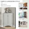 Triangle Bathroom Storage Cabinet With Adjustable Shelves, Freestanding Floor Cabinet For Home Kitchen - Gray - Image 12