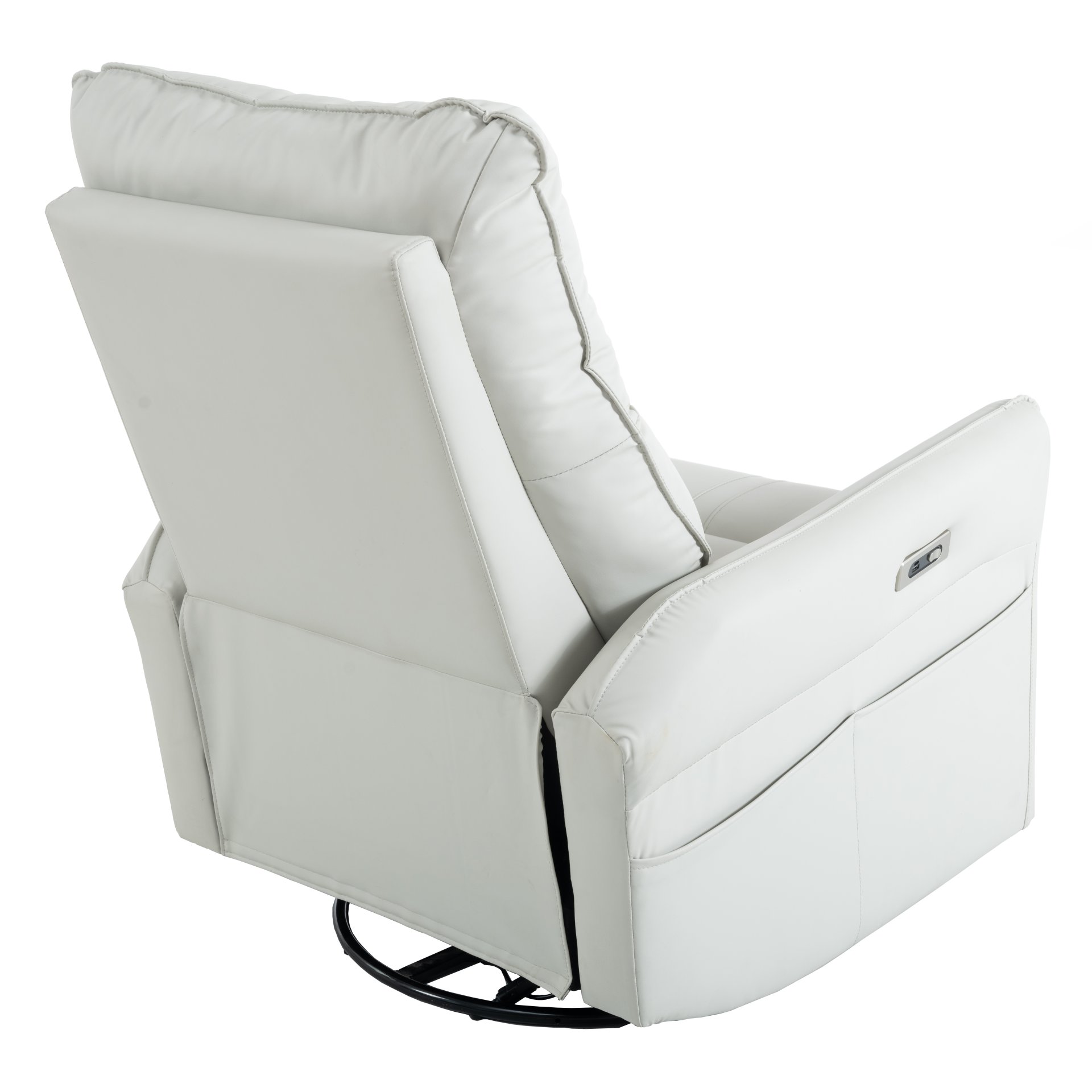 29.92" 270 Power Swivel Rocker Recliner Chair, Electric Glider Reclining Sofa With USB Ports, Power Swivel Glider, Rocking Chair Nursery Recliners For Living Room Bedroom - Light Gray - Image 18