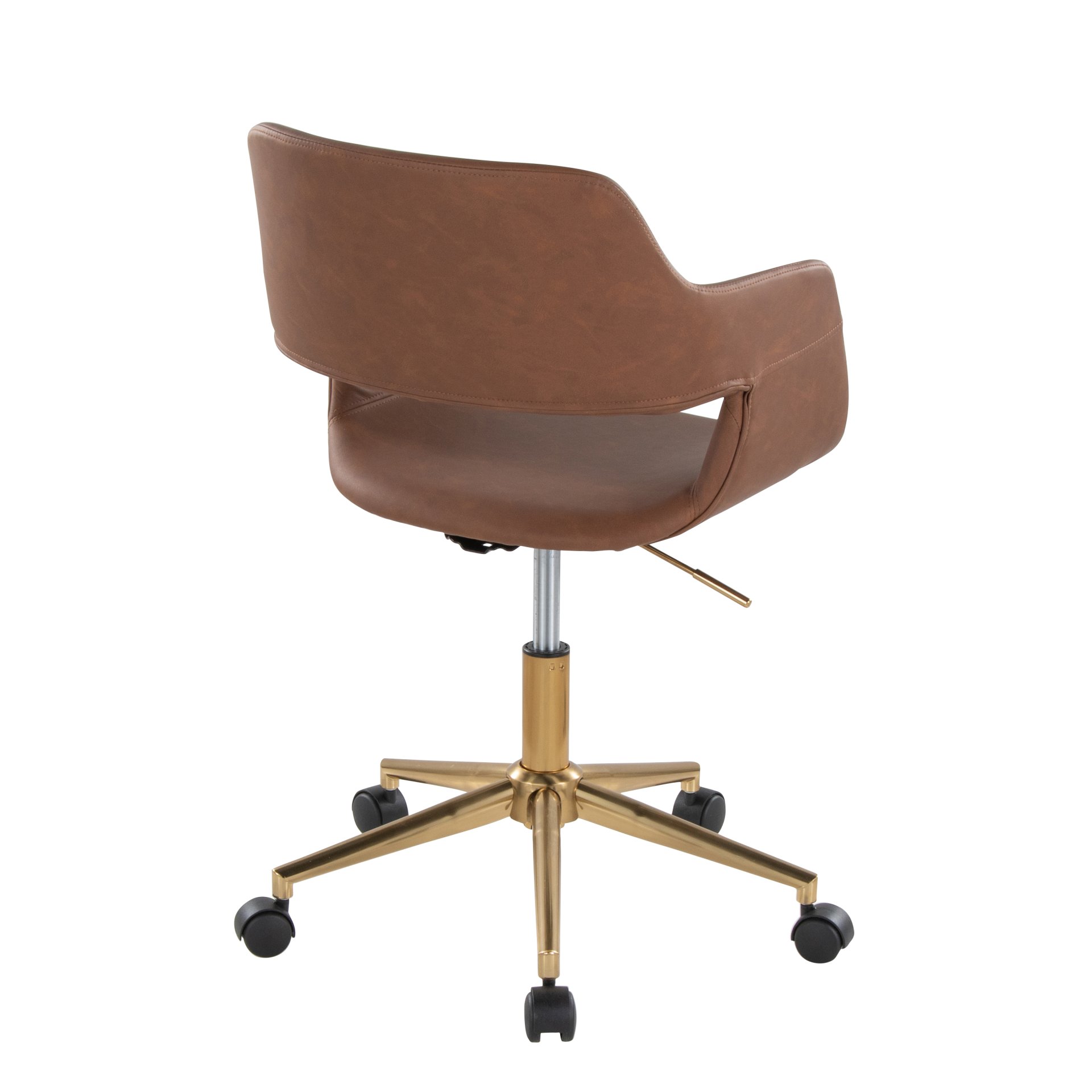 Margarite - Contemporary Task Chair - Gold / Brown - Image 3