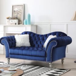 Elegant Traditional Loveseat For Two - Blue