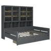 Full Size Daybed With Glass Door Storage Cabinets, Built In LED Lighting And Shelves - Gray - Image 6