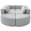 Boneless - Couch Modular Sectional Sofa With Deep Seating And Curved Design - Gray - Image 9