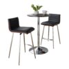 Mason - 3 Piece Swivel Mid-Century Modern Counter Height Dining Set With Adjustable Table - Chrome / Brown / Black - Image 3