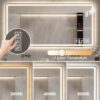 Bathroom Mirror With LED Lights Front And Backlit, Anti-Fog Lighted Vanity Mirrors For Wall Mounted And 5 Level Dimmable, Horizontal / Vertical - Clear - Image 7