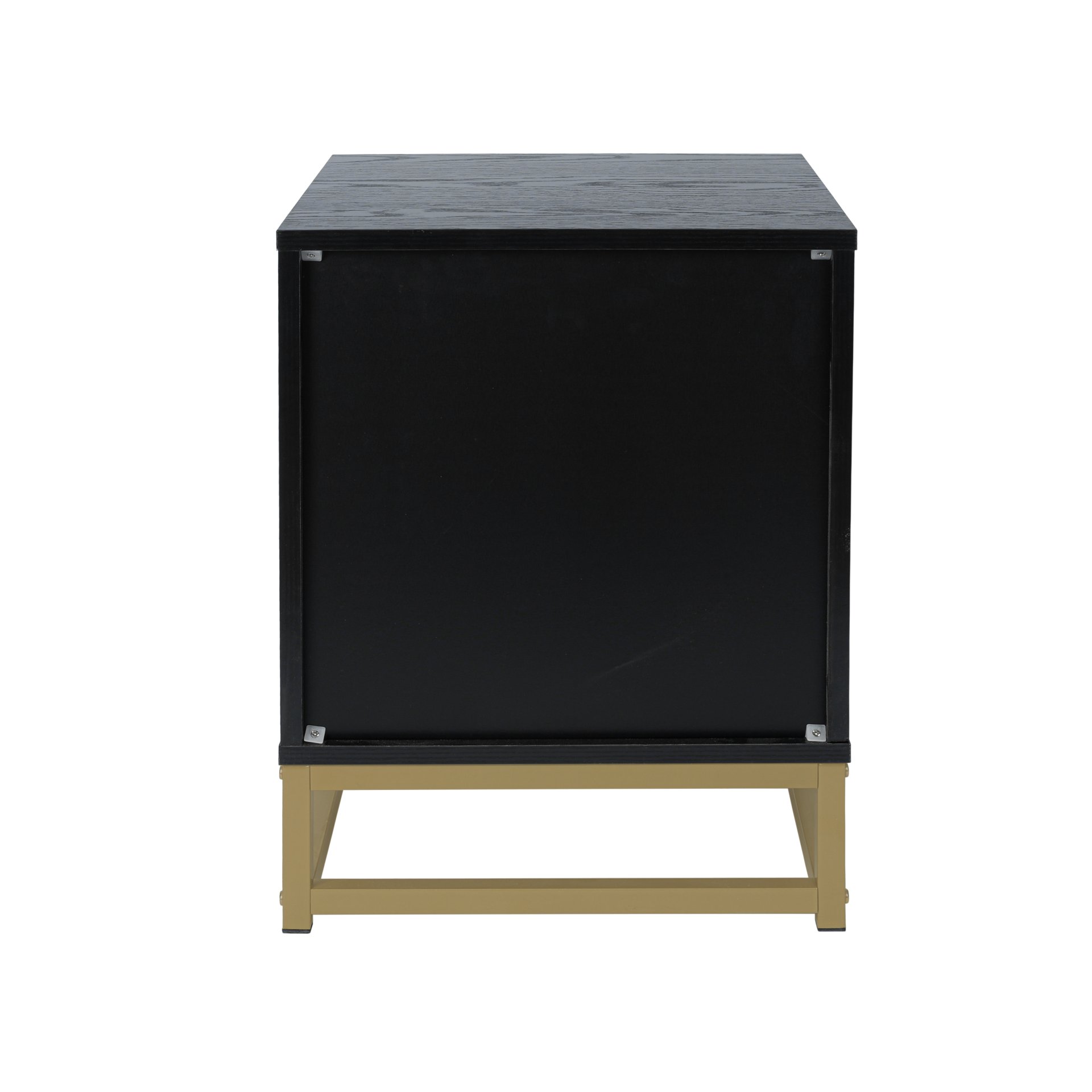 Allen - 2 Drawer Side Table, Display Rack For Bedroom And Living Room, Nightstand Side Table Bedroom Storage Drawer Bedside End Table - Black / Beige - Image 13