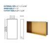 Stainless Steel Shower Niche 25" X 13" Waterproof And Durable Bathroom Shelf - Gold - Image 3