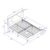 Queen Size Upholstered Platform Bed Frame Wood Slat Support - Gray - Image 3