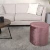 Shimon - Cylinder Pouf Ottoman Floor Cushion - Blush Pink - Image 2