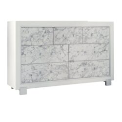 Skye - Marble Dresser - White