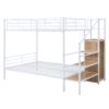 Full Over Full Bunk Bed With Lateral Storage Ladder And Wardrobe - White - Image 3