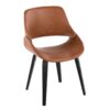 Fabrico - Mid-Century Modern Dining Chair (Set of 2) - Black / Camel - Image 2