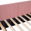 Upholstered Daybed With Trundle Twin Size Sofa Bed Frame No Box Spring Needed, Linen - Pink - Image 8