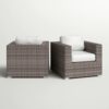 Grade - Club Patio Chair With Sunbrella Cushions Stylish And Durable Outdoor Seating For Ultimate Comfort (Set of 2) - Gray Mix / White - Image 2
