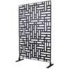 Outdoor / Indoor Privacy Screen Metal Privacy Screen, Freestanding Decorative Privacy Screen For Deck Balcony - Black - Image 5