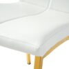 Modern Upholstered Dining Chair (Set of 4) With Gold Plated Metal Legs - White - Image 8