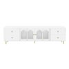 Modern TV Stand For TVs Up To 75", Entertainment Center With Glass Door, 4 Drawers And 2 Cabinets, 5 Metal Legs And Metal Handles For Living Room - White - Image 9