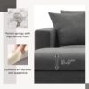 Modern Sectional Sofa, L-Shaped Couch Set With 2 Free Pillows, 4 Seat Polyester Fabric Couch Set With Convertible Ottoman - Dawn Gray - Image 19