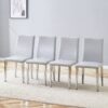 Exquisite & Versatile Dining Chairs (Set of 4) Comfortable & Stylish Seating With Metal Legs - Light Gray - Image 2
