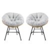 Palos - Outdoor Wicker Lounge Chair (Set of 2) - Brown / Light Gray - Image 4