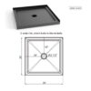 Anti Slip Center Drain Single Threshold Shower Base Slate - Black - Image 3