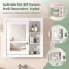 Bathroom Medicine Cabinet With Mirror, Wall Mounted Mirror Cabinet With Storage Organizer, Over The Toilet Storage White Storage Cabinet For Bathroom - White - Image 7