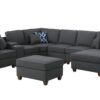 Tina - 8 Piece Upholstered Sectional With Ottoman - Dark Gray - Image 3