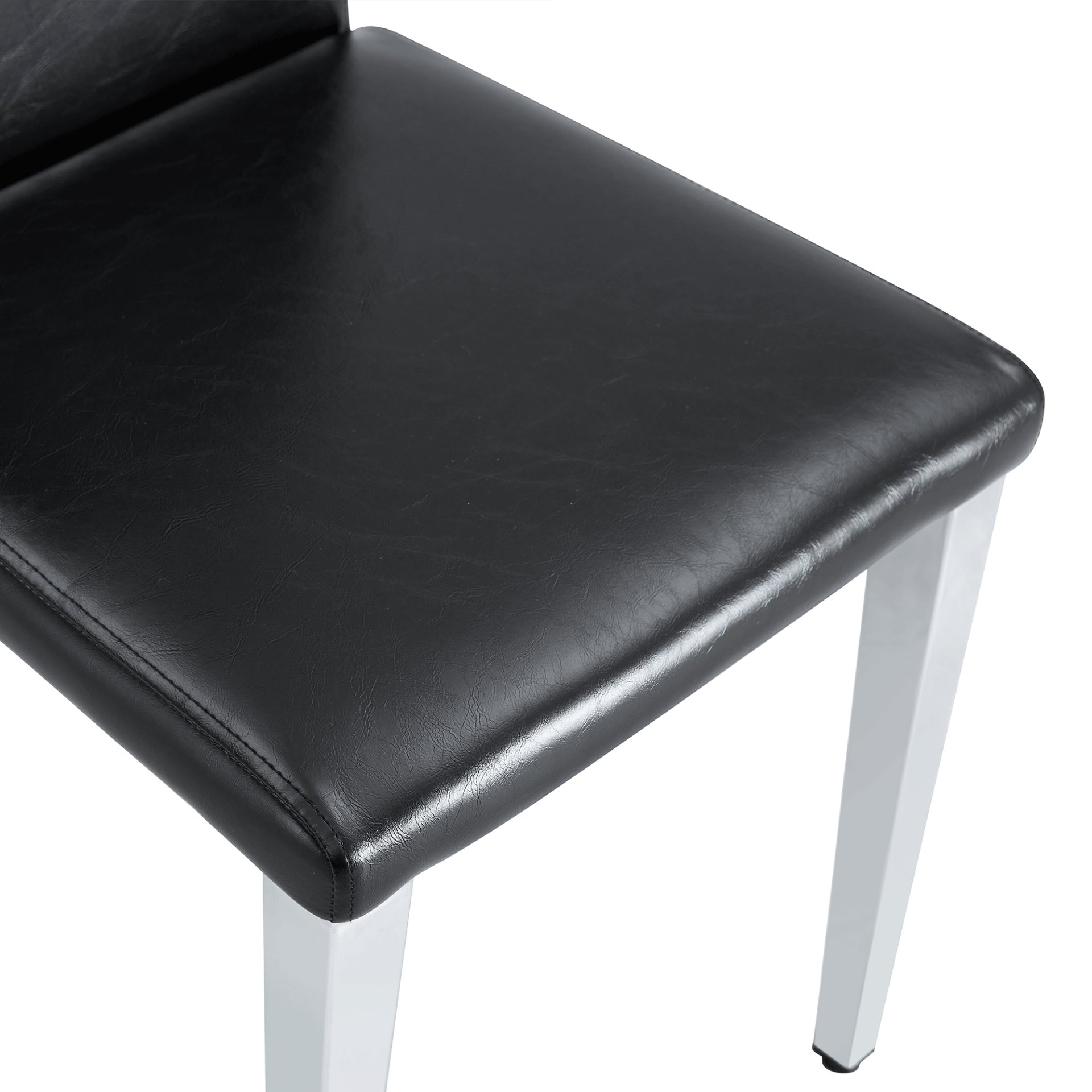 (Set of 2) Backrest Chairs With Metal Legs, They Are Ideally Suited For Minimalist And Contemporary Home Styles - Black / Silver - Image 10