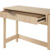 Transitional Reeded Writing Desk With Drawer - Oak - Image 4