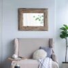 Rectangle Wall Accent Mirror With Distressed Wood Frame - Brown - Image 4