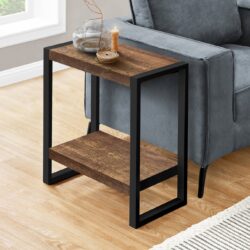 Accent Table, Side, End, Nightstand, Lamp, Living Room, Bedroom, Industrial - Brown