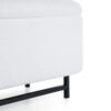 Modern Elegant Ottoman With Spacious Storage Function With Metal Feet - White / Black - Image 7