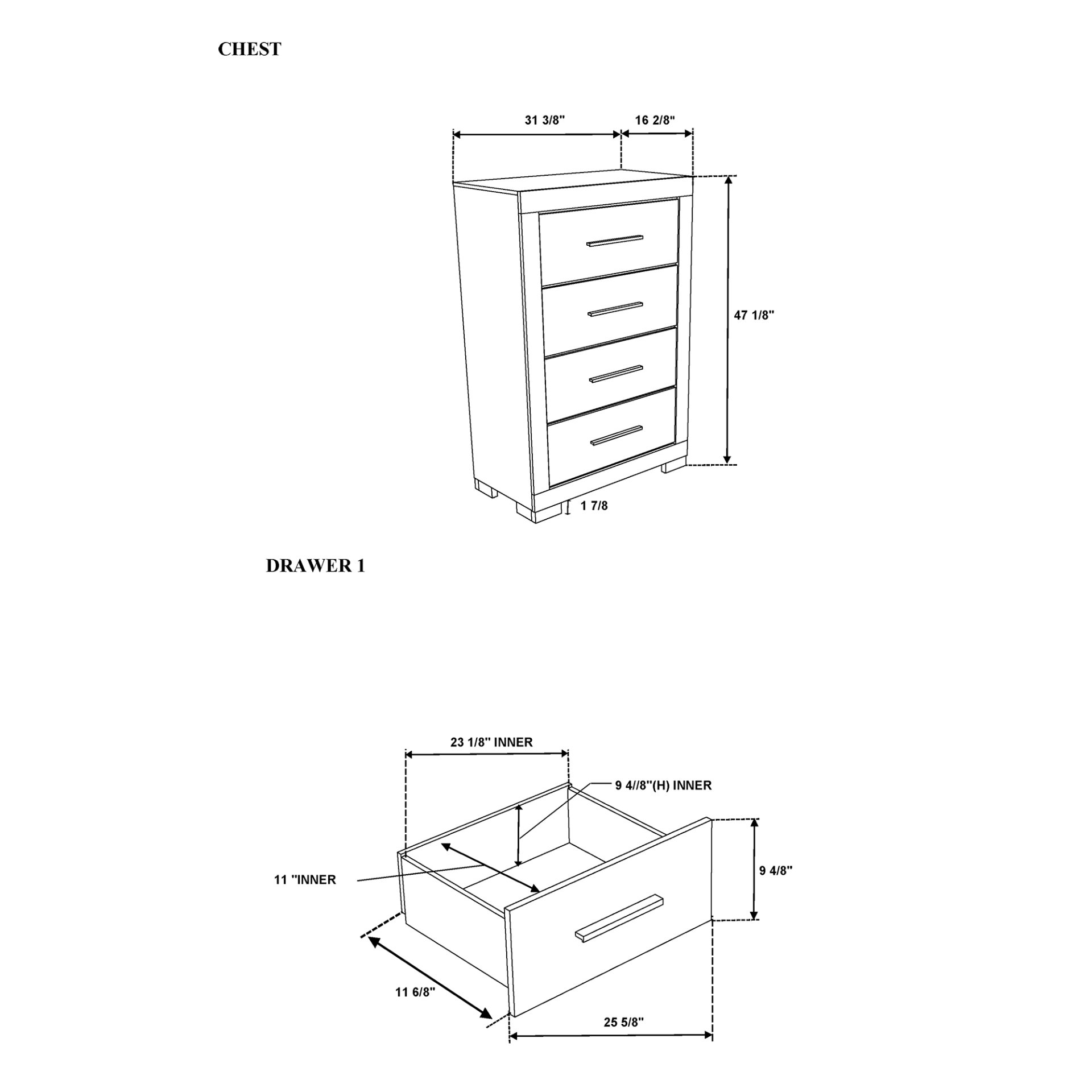 Elsa - 2 Toned And Chest With Bar Handle - Black - Image 2
