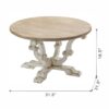 Round Wooden Coffee Table With Distressed Scrollwork Legs - Multicolor - Image 8