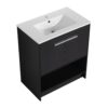 Modern Freestanding 30" Bathroom Vanity With Ceramic Sink, Soft Closing Doors Cabinet - Dark Oak - Image 13