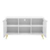 Modern TV Stand For TVs Up To 55", Entertainment Center Media Console, Adjustable Shelf, Metal Legs, Handles And Anti-Tip Device For Living Room - White - Image 13