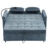 Loveseat Sofa Pull Out Sofa Bed Sleeper Sofa With A Reversible Backrest Cushion, Side Pockets, 2 USB Ports And A Phone Holder For Living Room - Blue - Image 15