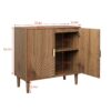 Buffet Cabinet With Line Groove Design, Sideboard Buffet Cabinet With Storage, Multifunctional Accent Cabinet For Living Room, Entryway, Hallway, Office, Kitchen - Brown - Image 3
