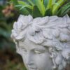 Cement Bust Wall Planter Indoor Outdoor Home Garden Decor, 8 - Gray - Image 10