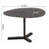Industrial Style Elliptical Side Table With Aluminum Frame - Bronze - Image 3