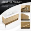 Modern Bathroom Vanity Combo With Single Resin Sink And Storage Cabinet, Multilayer Solid Wood - Oak - Image 6