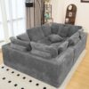 Modular U Shaped Sectional Sofa, 6 Seater Chaise Lounge With Reversible Design, Customizable Living Room - Dark Gray - Image 6