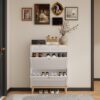 Modern Freestanding Shoe Cabinet With Flip Up Doors And Drawers, Compact Design For Entryway - White Natural - Image 6