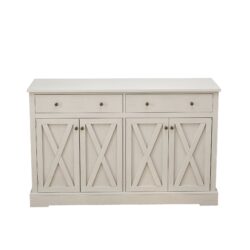 Vintage Sideboard With 2 Drawers And Four Doors For Living Room, Bedroom, And Kitchen, Room Storage Cabinet, Vintage - White