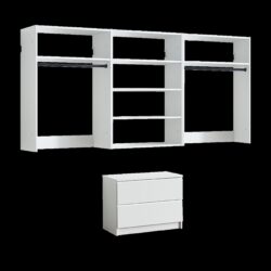 Devi - Wall Mounted Wood Closet System With Modular Units - White